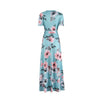 Women's Floral Print Summer Dress - 2025 New Boho A-Line Swing Dress with Short Sleeves, High Waist Flowy Maxi Dress for Beach &